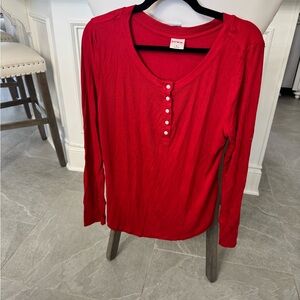 Soma Vibrant Red Long Sleeve Pajama Top